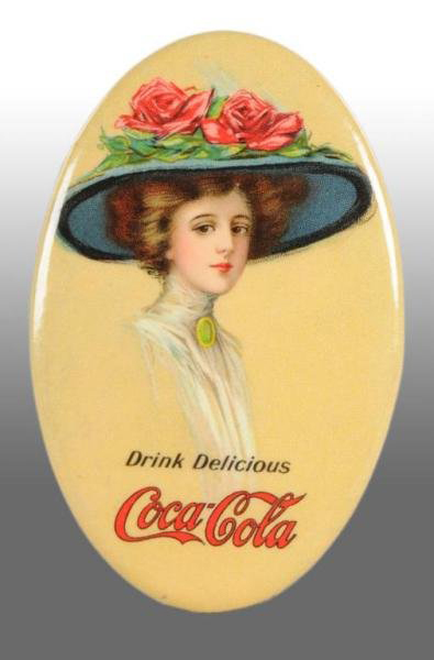 Coca-Cola Flower Hat Pocket Mirror Coca-Cola Flower Hat Pocket Mirror