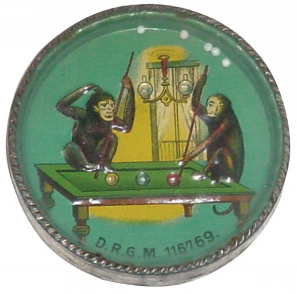 Pool Playing Monkeys Pocket Mirror