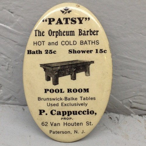 Patsy Orpheum Barber Pocket Mirror | Paterson, New Jersey